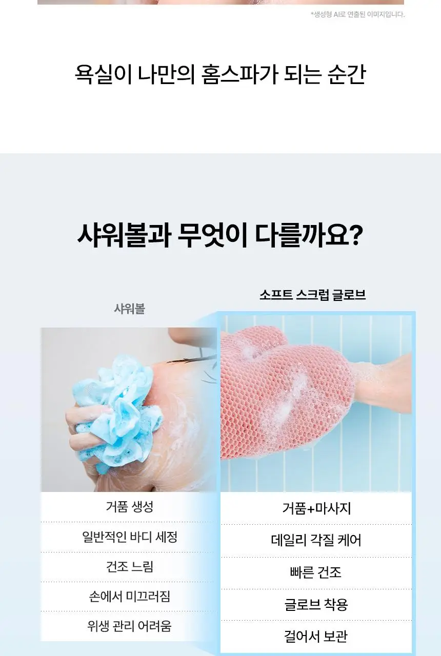 [NEW/SNS입소문템/5분홈스파] 스튜디오17 소프트 스크럽 샤워 글로브 2종 택1 상세페이지 6